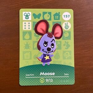 Animal Crossing Moose Amiibo Card #157